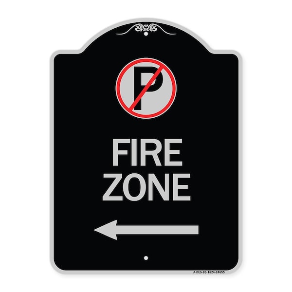 Signmission No Parking Symbol and Left Arrow Heavy-Gauge Aluminum Architectural Sign, 24" x 18", BS-1824-24655 A-DES-BS-1824-24655 - main